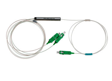 SM SC APC Fiber Optik PLC Ayırıcı, 1x2 Optik Bölücü 7.2db Ekleme Kaybı