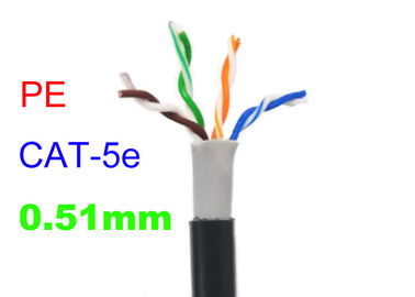 Dış Mekan Suya Dayanıklı PE Cat5e Bakır Kablo, Korumalı Lan Kablosu UTP 24AWG Yüksek Hızlı