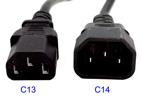 C13 C14 Güç Kablosu Bakır Lan Kablosu 1.5m Siyah 18AWG C19 C20 PDU IEC320 Sertifikalı