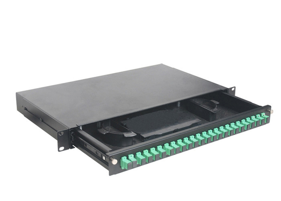 1U SC APC Rack Fiber Optik Patch Panel Rj45 24 Portlu Çekmece Tipi Yağ Direnci