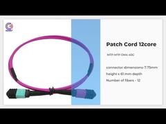 Fiber Optik 24 MTP MPO Yama Kablosu 5M OM4 24 Çekirdek Macenta Düşük Kayıp 0.3dB tip B