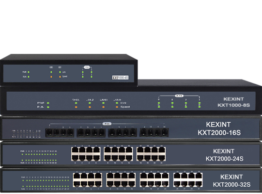 KEXINT En İyi IAD 4 8 16 24 32 Bağlantı Noktası Desteği RJ21 Konektörü FXS Analog VoIP Ağ Geçidi IP Dünya Şirketine