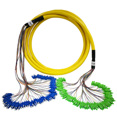 Farklı Konnektörlü FTTH 64 Çekirdekli Unitube Sarı Fiber Yama Kabloları