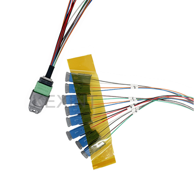 KEXINT MTP (MPO) Kadın APC MDC'ye 16 Fiber Breakout Tek Mod (9/125) Fiber Optic Patch Cord