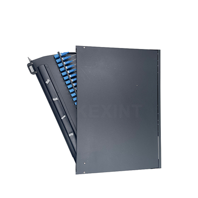 KEXINT 24 Port 1 U Rack Optik Dağıtım Çerçevesi Fan Şekilli Fiber Optic Patch Panel
