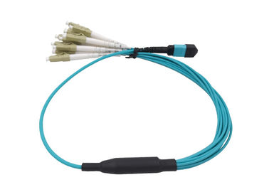 Break Out MTP MPO Patch Cord dişi ila 6 DX LC 12 fiber LSZH B tipi mavi