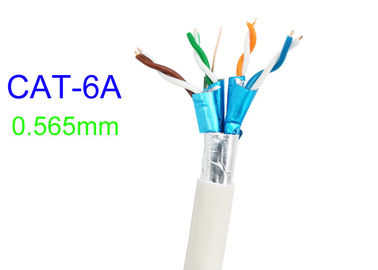 Cat6A Korumalı Lan Elektrik Bakır Kablo FTP 23AWG Yüksek Hızlı Ağ Beyaz Cat7 SFTP