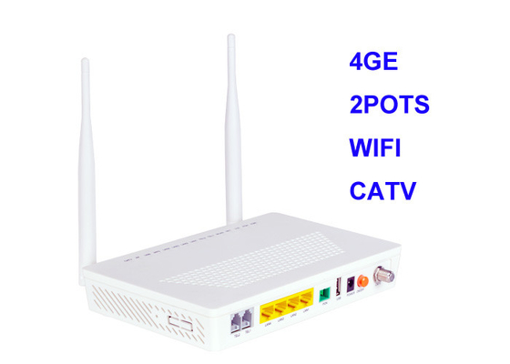 Ethernet 4 Gigabit GEPON ONU 1 USB 4GE 2POTS WIFI CATV Desteği IPv4 ve IPv6 çift yığın