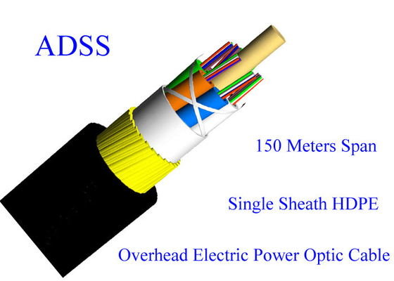 Havai Elektrik Gücü ADSS Zırhlı Fiber Optik Kablo Zırhsız Ray Dirençli Dış Kılıf