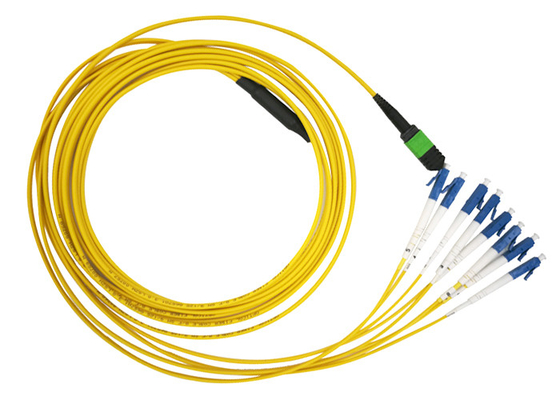 MTP MPO SM 12 LC Fiber Optik Patch Cord Tek Modlu LSZH G657A2 Bükülmeye karşı dayanıklı