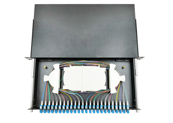 1U 19&quot; LC UPC 48 Çekirdek ODF Rack Fiber Patch Panel Çerçeve Çekmece Tipi