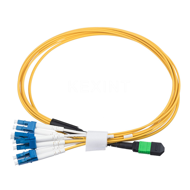 8 Çekirdekli Fiber Optik Yama Kablosu MPO MTP'den LC Dubleks Koparma Kablosuna