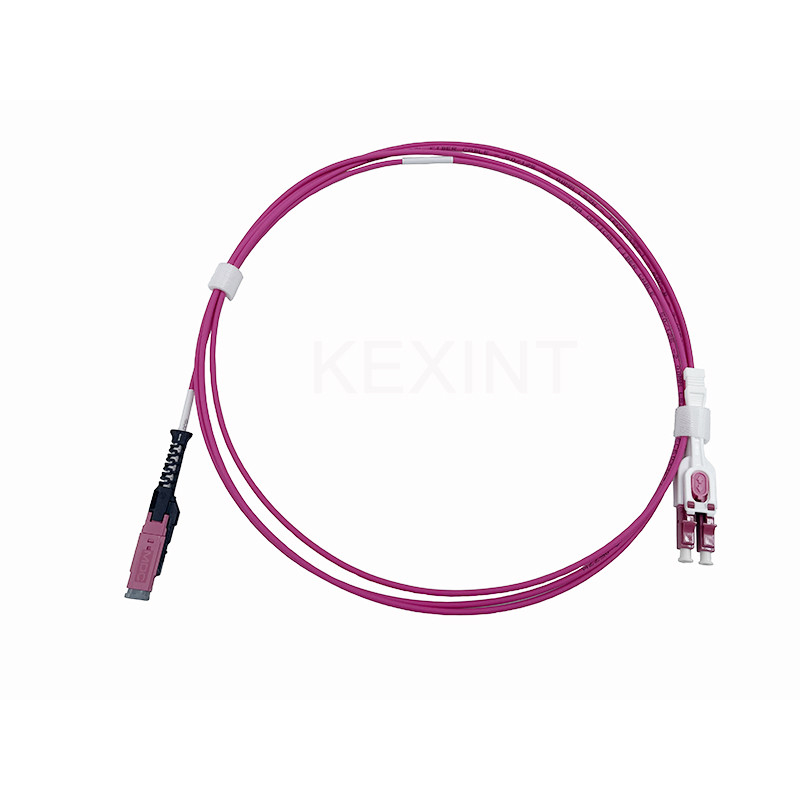 KEXINT 2M MDC UPC to LC UPC Uniboot Duplex Multimode OM4 LSZH (OFNR) 2.0mm Fiber Optic Patch Kablosu